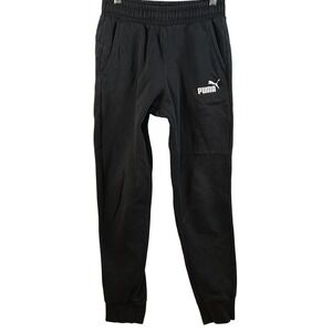 Kids Puma Black Jogger Pants‎ Sweatpants Logo Size S